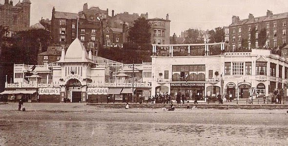 Old photo of Catlin's Arcadia and Palladium Picture House in Scarborough